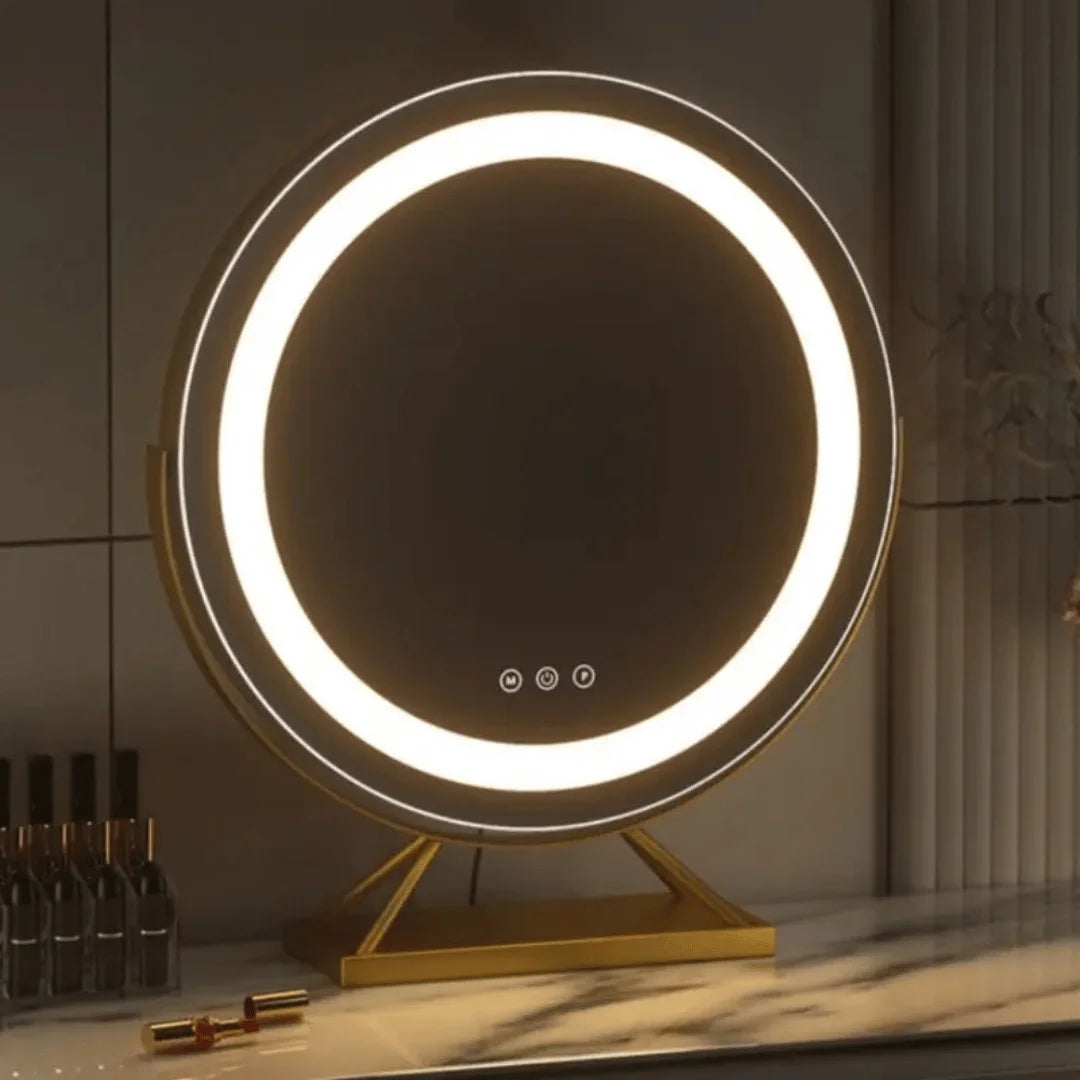 Portable Rechargeable LED Vanity Mirror - 50cm Round White