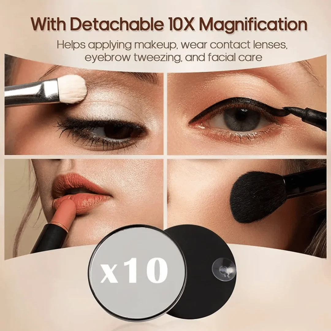 Portable Rechargeable LED Vanity Mirror - 50cm Round White