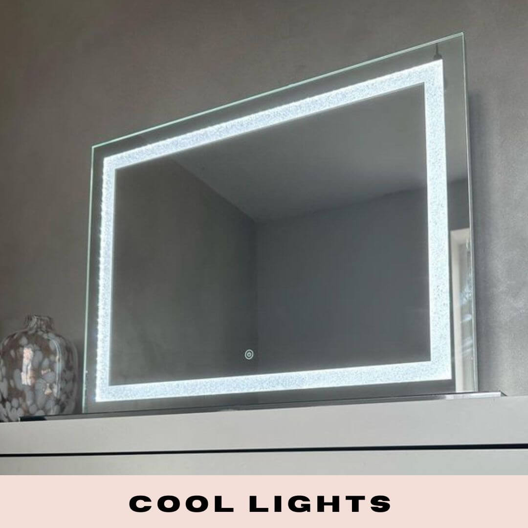 Wall-Mounted LED Vanity Mirror 80x60cm with Adjustable Lighting