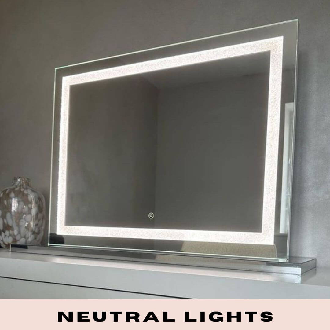 Wall-Mounted LED Vanity Mirror 80x60cm with Adjustable Lighting