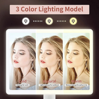 Portable Rechargeable LED Vanity Mirror - 50cm Round White