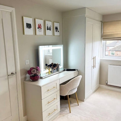 Wall-Mounted LED Vanity Mirror 80x60cm with Adjustable Lighting
