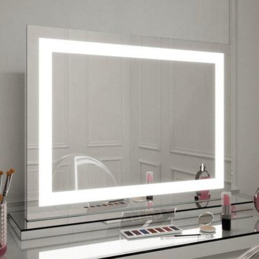 Wall-Mounted LED Vanity Mirror 80x60cm with Adjustable Lighting