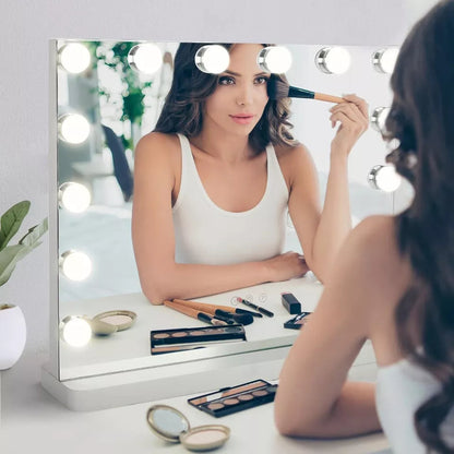 Large Vanity Mirror with Adjustable Dimmable LED Lighting - 58x46cm